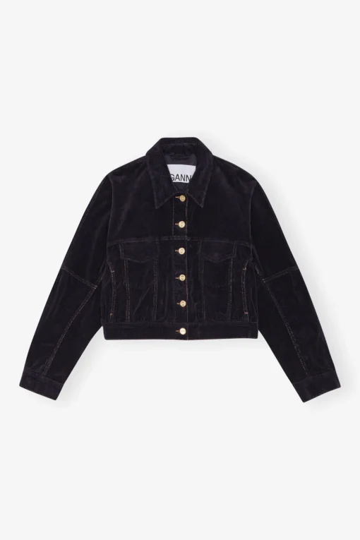 GANNI Fabrics Of The Future | Sett<Blue Washed Corduroy Bomber-jakke SkyCaptain
