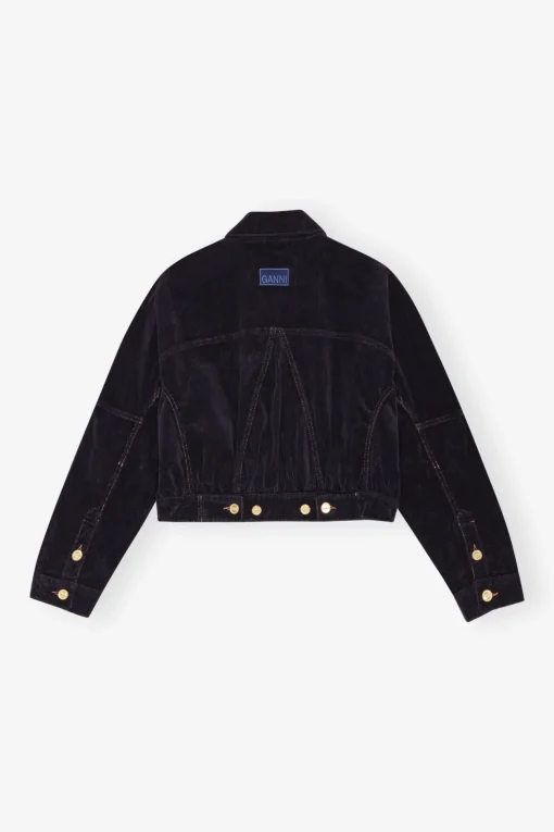 GANNI Fabrics Of The Future | Sett<Blue Washed Corduroy Bomber-jakke SkyCaptain