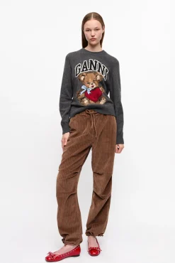 GANNI Sett | Bukser<Brown Corduroy Drawstring-bukse RainDrum