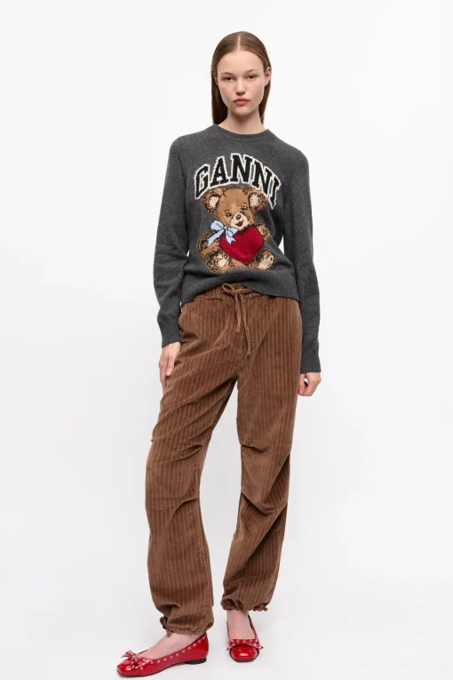 GANNI Sett | Bukser<Brown Corduroy Drawstring-bukse RainDrum