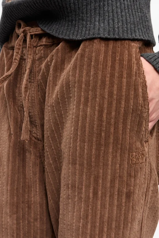 GANNI Sett | Bukser<Brown Corduroy Drawstring-bukse RainDrum