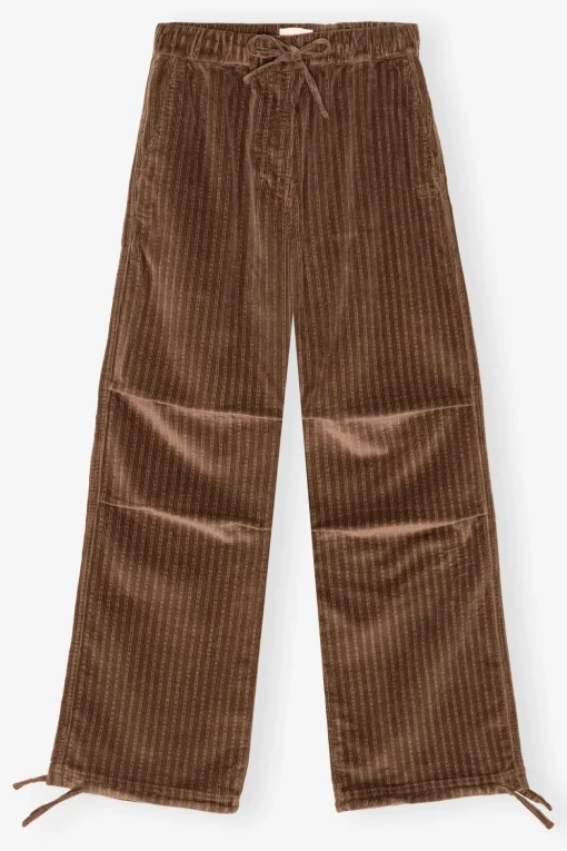 GANNI Sett | Bukser<Brown Corduroy Drawstring-bukse RainDrum