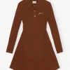 GANNI Fabrics Of The Future | Ganni Exclusives<Brown Future Viscose Rib Mini-kjole MadderBrown