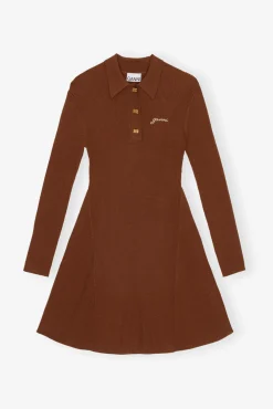 GANNI Fabrics Of The Future | Ganni Exclusives<Brown Future Viscose Rib Mini-kjole MadderBrown