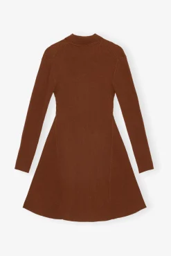 GANNI Fabrics Of The Future | Ganni Exclusives<Brown Future Viscose Rib Mini-kjole MadderBrown