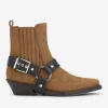 GANNI Sko | Western- & Cowboy Boots<Brown Suede Low Cut Western Chelsea Støvler TobaccoBrown