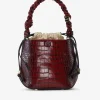 GANNI Crossbody Vesker | Håndvesker<Croco Bou Bucket Bag Burgundy