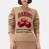 GANNI Plus Size Klær | Strikkeplagg<Camel Graphic Cherry-genser Safari