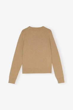 GANNI Plus Size Klær | Strikkeplagg<Camel Graphic Cherry-genser Safari