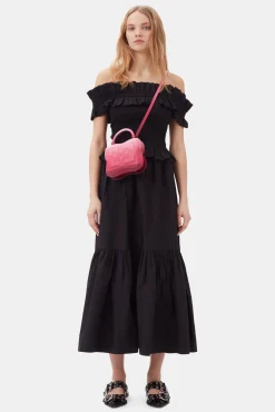 GANNI Plus Size Klær | Sett<Cotton Poplin Maxi Flounce Skirt Black