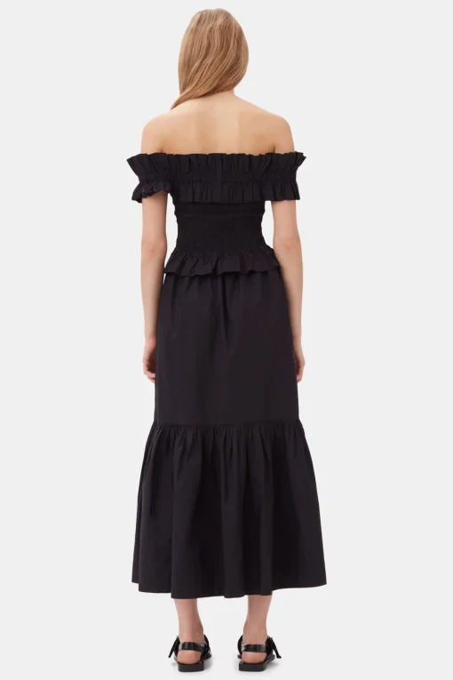 GANNI Plus Size Klær | Sett<Cotton Poplin Maxi Flounce Skirt Black
