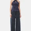 GANNI Sett | Jeans<Dark Blue Fluffy Wide-jeans Rinse
