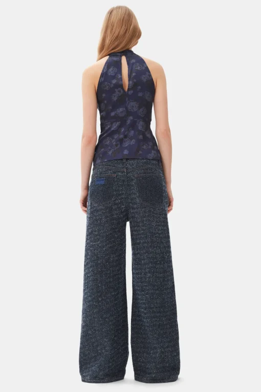 GANNI Sett | Jeans<Dark Blue Fluffy Wide-jeans Rinse