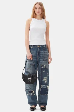 GANNI Sett | Jeans<Dark Blue Heavy Washed Carpenter-jeans MidBlueVintage