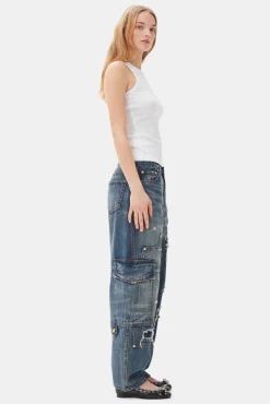 GANNI Sett | Jeans<Dark Blue Heavy Washed Carpenter-jeans MidBlueVintage