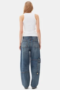 GANNI Sett | Jeans<Dark Blue Heavy Washed Carpenter-jeans MidBlueVintage