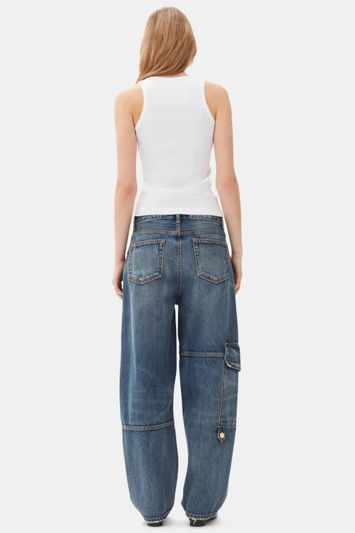 GANNI Sett | Jeans<Dark Blue Heavy Washed Carpenter-jeans MidBlueVintage