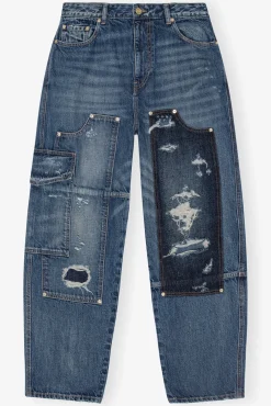 GANNI Sett | Jeans<Dark Blue Heavy Washed Carpenter-jeans MidBlueVintage