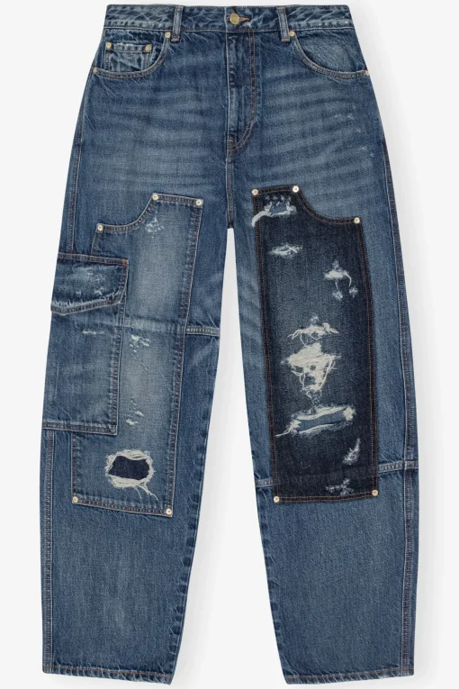 GANNI Sett | Jeans<Dark Blue Heavy Washed Carpenter-jeans MidBlueVintage