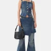 GANNI Sett | Jeans<Dark Blue Heavy Washed Flared Skirt-jeans MidBlueVintage