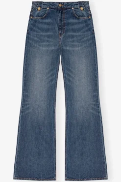 GANNI Sett | Jeans<Dark Blue Heavy Washed Flared Skirt-jeans MidBlueVintage