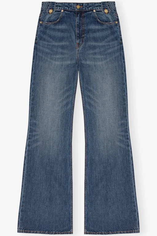 GANNI Sett | Jeans<Dark Blue Heavy Washed Flared Skirt-jeans MidBlueVintage