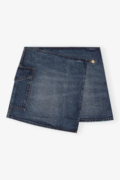 GANNI Sett | Jeans<Dark Blue Heavy Washed Flared Skirt-jeans MidBlueVintage