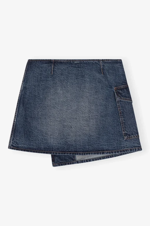 GANNI Sett | Jeans<Dark Blue Heavy Washed Flared Skirt-jeans MidBlueVintage