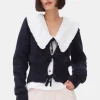 GANNI Strikkeplagg<Dark Blue Tie String-cardigan SkyCaptain