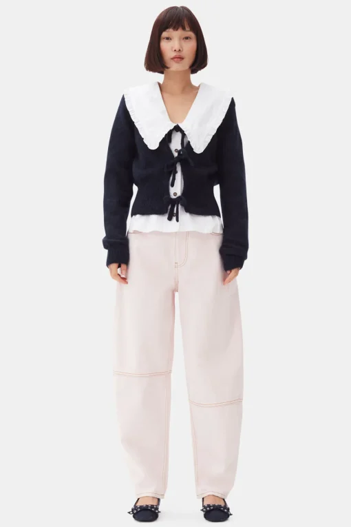 GANNI Strikkeplagg<Dark Blue Tie String-cardigan SkyCaptain