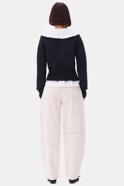 GANNI Strikkeplagg<Dark Blue Tie String-cardigan SkyCaptain
