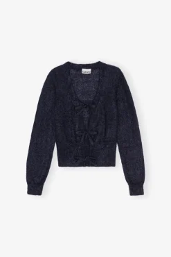 GANNI Strikkeplagg<Dark Blue Tie String-cardigan SkyCaptain