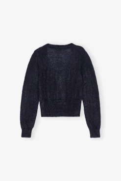 GANNI Strikkeplagg<Dark Blue Tie String-cardigan SkyCaptain