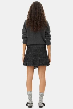 GANNI Plus Size Klær | Strikkeplagg<Dark Grey Graphic Bear-genser GrayQuill