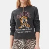 GANNI Plus Size Klær | Strikkeplagg<Dark Grey Graphic Tiger-genser GrayQuill
