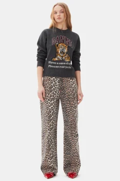 GANNI Plus Size Klær | Strikkeplagg<Dark Grey Graphic Tiger-genser GrayQuill