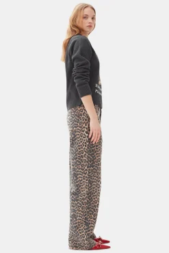 GANNI Plus Size Klær | Strikkeplagg<Dark Grey Graphic Tiger-genser GrayQuill