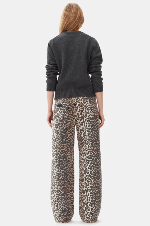 GANNI Plus Size Klær | Strikkeplagg<Dark Grey Graphic Tiger-genser GrayQuill