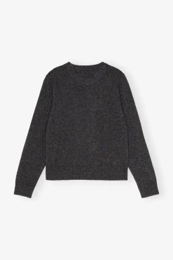 GANNI Plus Size Klær | Strikkeplagg<Dark Grey Graphic Tiger-genser GrayQuill