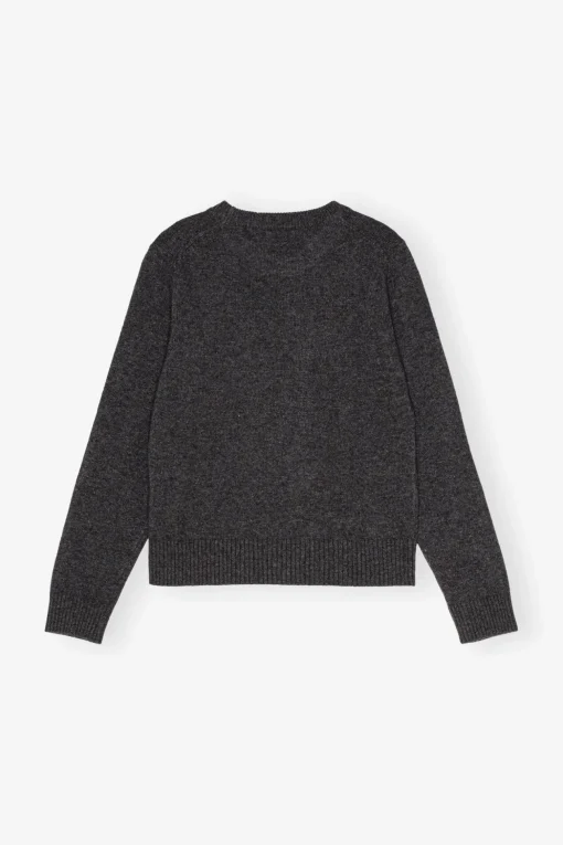 GANNI Plus Size Klær | Strikkeplagg<Dark Grey Graphic Tiger-genser GrayQuill