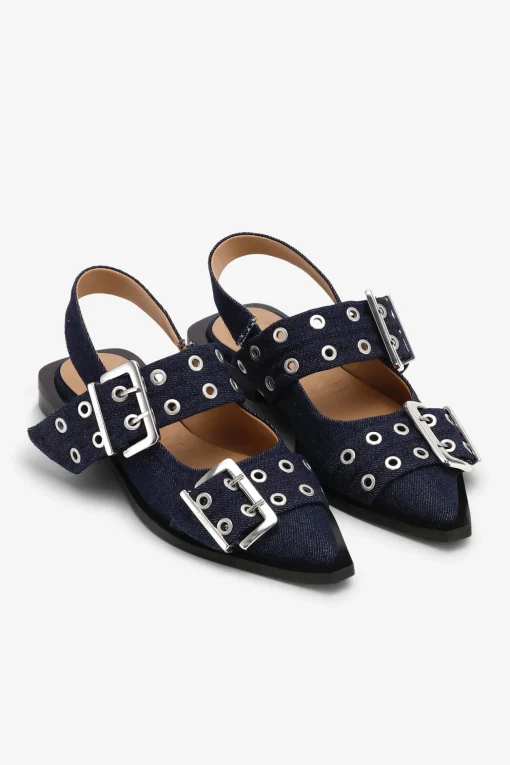 GANNI Sko | Ballerinasko<Denim Feminine Buckle-ballerinasko DarkNavy