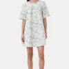 GANNI Sett | Denimklær<Floral Printed Denim Open Back Mini-kjole Tofu