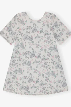 GANNI Sett | Denimklær<Floral Printed Denim Open Back Mini-kjole Tofu