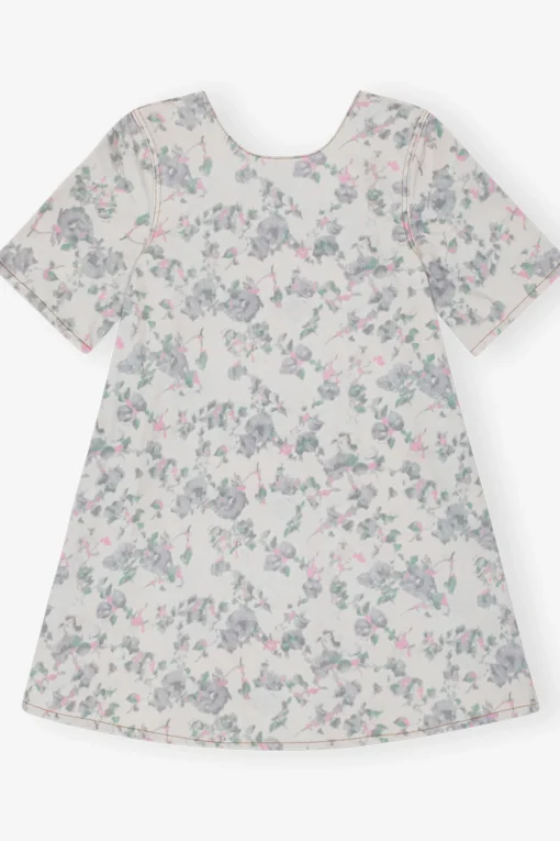 GANNI Sett | Denimklær<Floral Printed Denim Open Back Mini-kjole Tofu