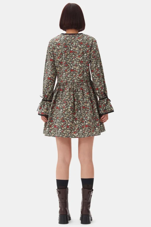 GANNI Plus Size Klær | Kjoler<Floral Printed Wrap-kjole BlackSand