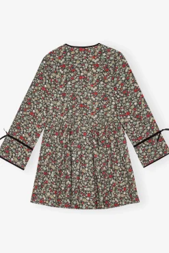 GANNI Plus Size Klær | Kjoler<Floral Printed Wrap-kjole BlackSand