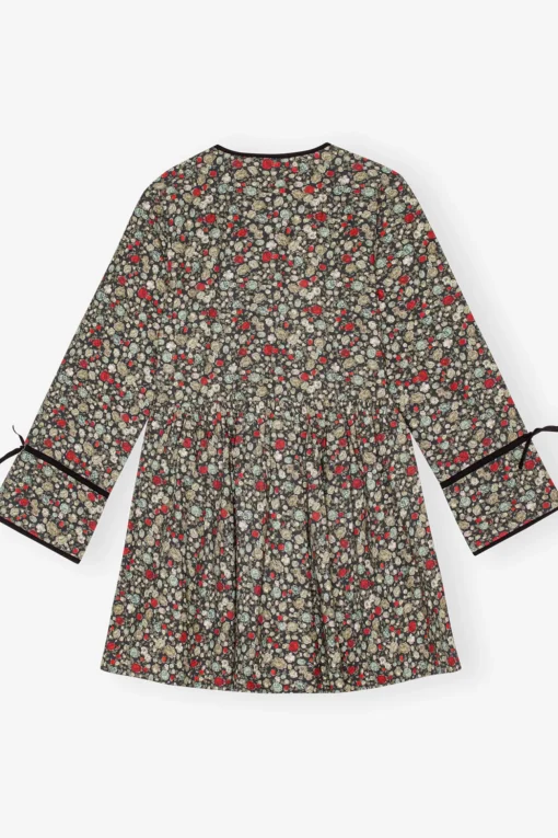 GANNI Plus Size Klær | Kjoler<Floral Printed Wrap-kjole BlackSand