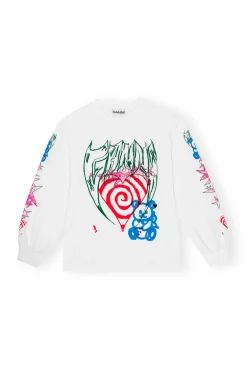 GANNI Fabrics Of The Future<Future Heavy Jersey Long Sleeve-T-skjorte BrightWhite