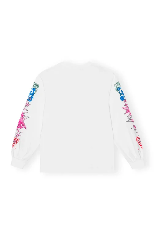 GANNI Fabrics Of The Future<Future Heavy Jersey Long Sleeve-T-skjorte BrightWhite
