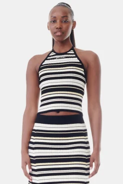 GANNI Fabrics Of The Future | Plus Size Klær<Future Rib Halterneck-topp Multicolour